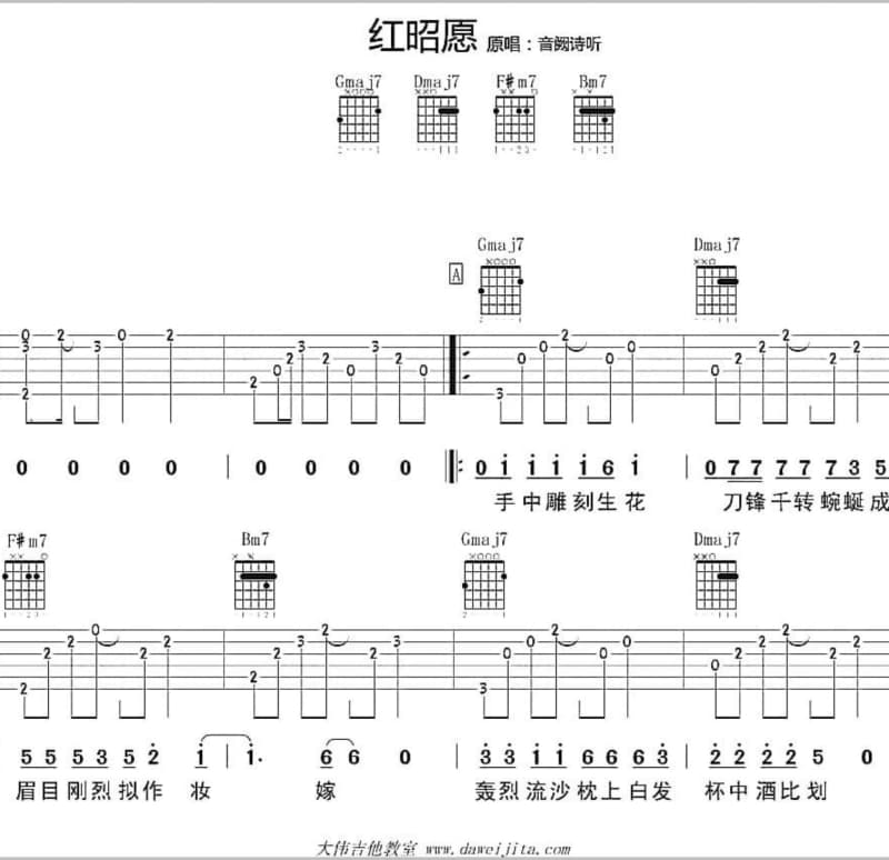 《往南浔》吉他谱_王振涵