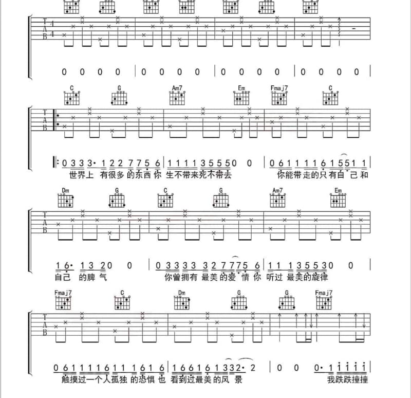 《活在当下》吉他谱_王子儿