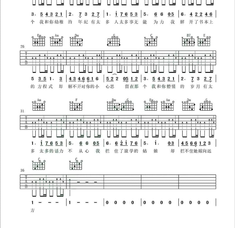 《怎么了他》吉他谱_韦琪