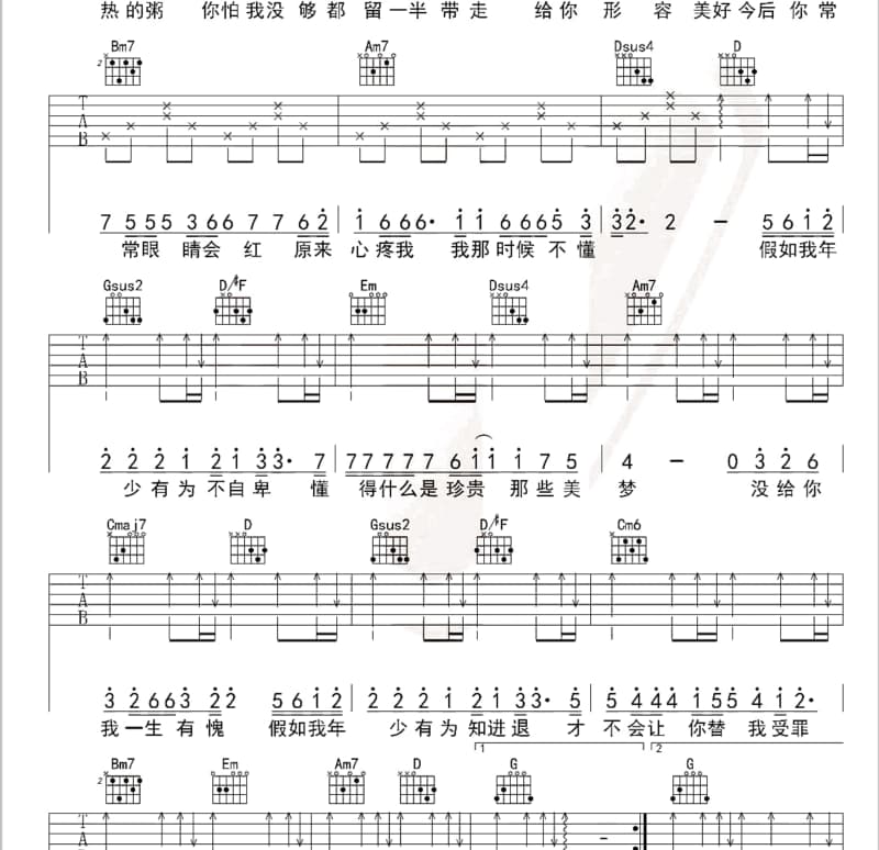 《离开是为了忘记》吉他谱_伟明
