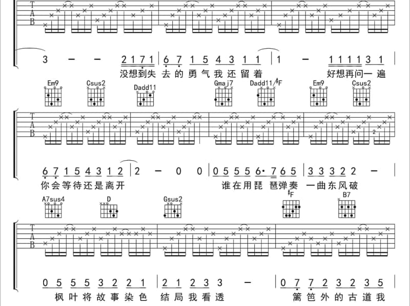 《梦里寻觅》吉他谱_江涛