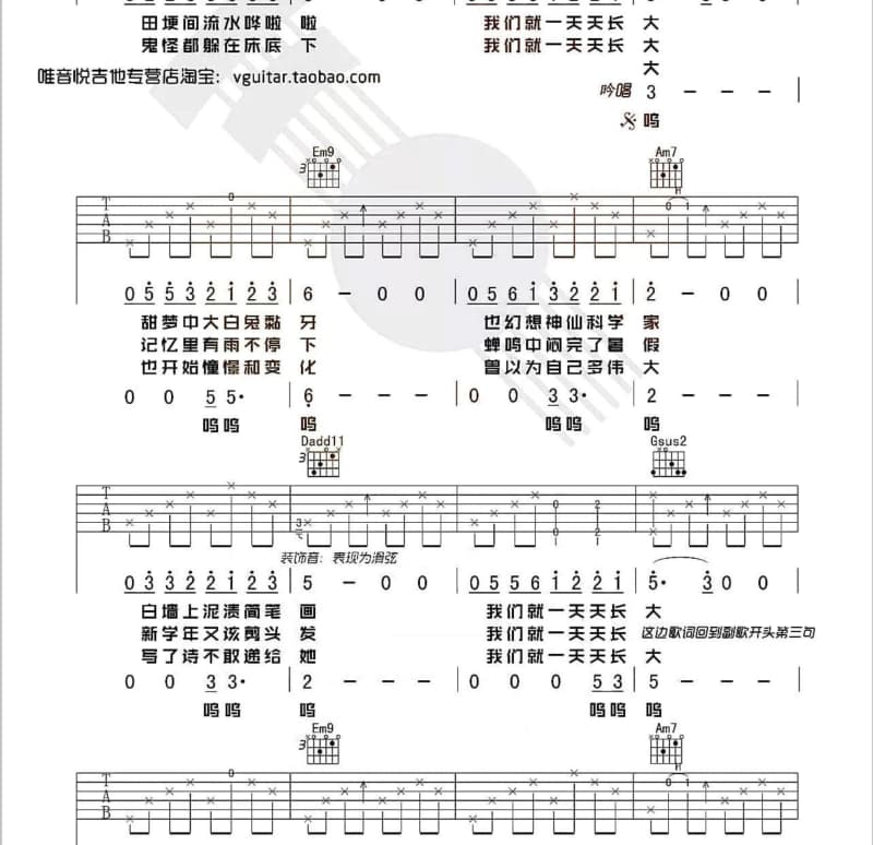 《发小》吉他谱_吴庆国