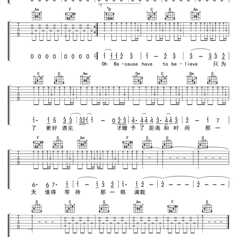 《天地一抹红》吉他谱_五音Jw