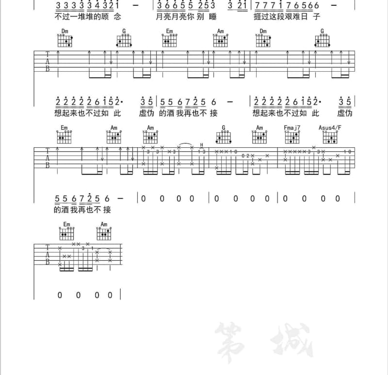 《窗》吉他谱_陈鸿宇