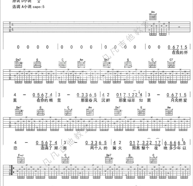 《别忘了》吉他谱_西域刀郎