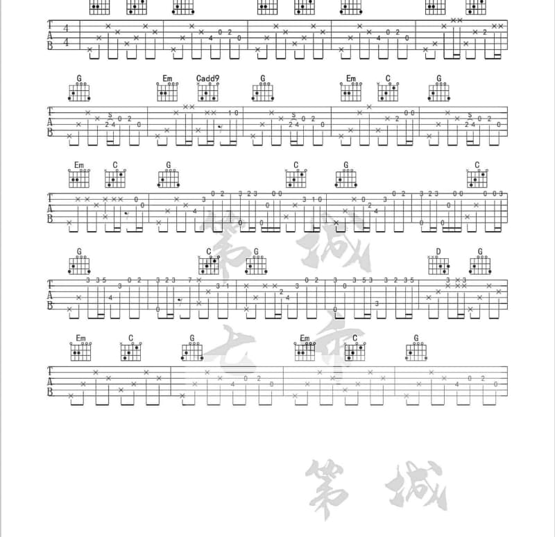 《故乡》吉他谱_西域刀郎
