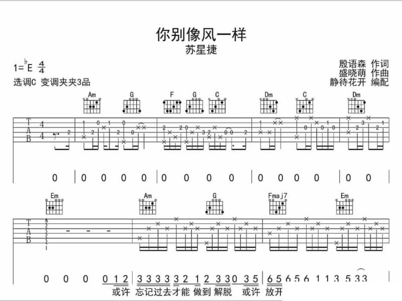 《驿动的心》吉他谱_江智民