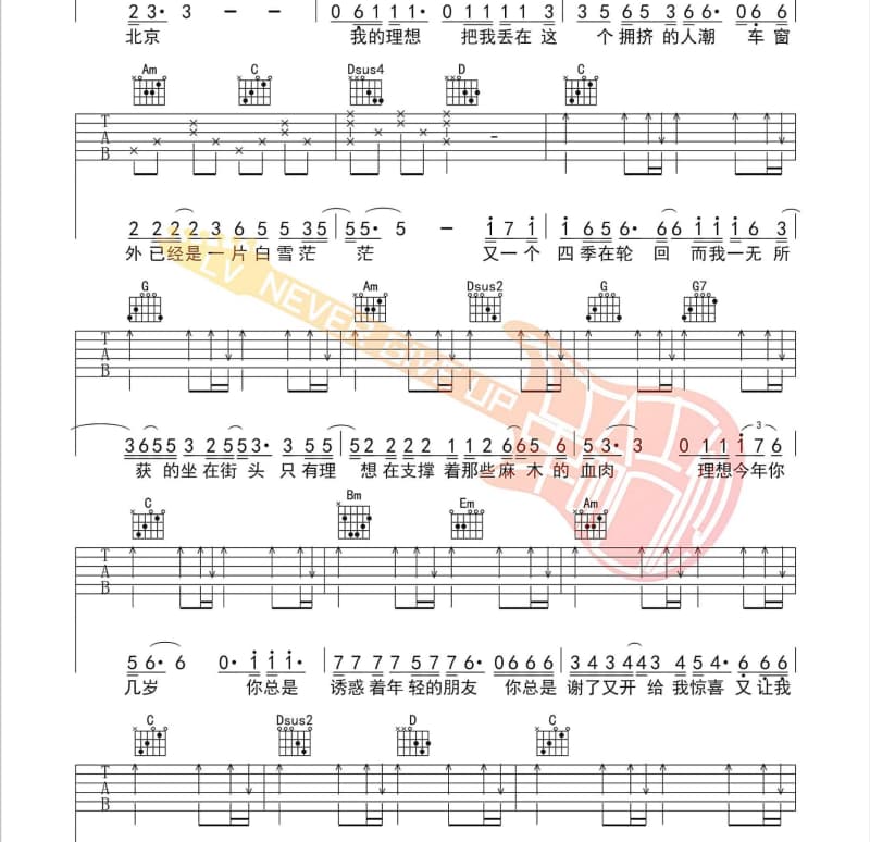 《你怎么狠心离开我》吉他谱_陈后华