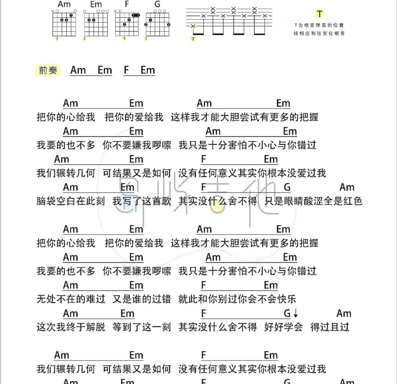 《默契就是爱》吉他谱_陈佳利