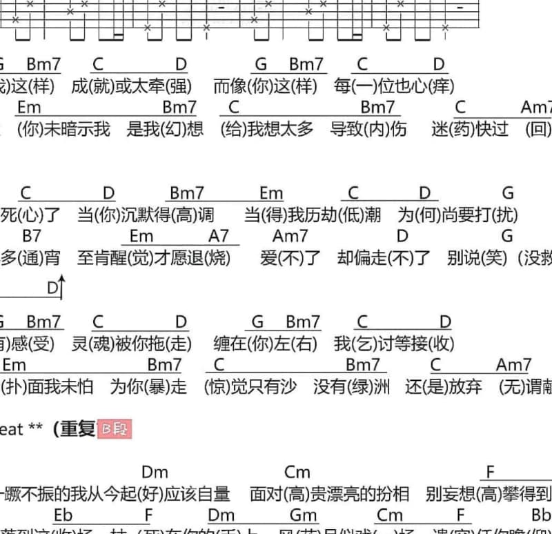 《分手就分手》吉他谱_小山