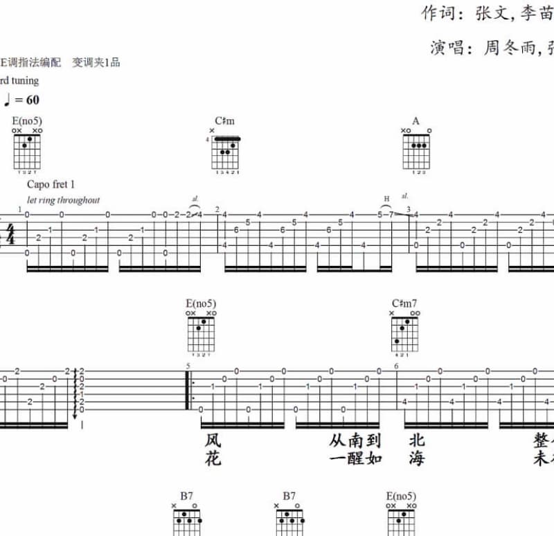 《想起》吉他谱_小鱼