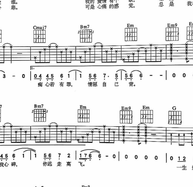 《一点一点》吉他谱_小月弟弟