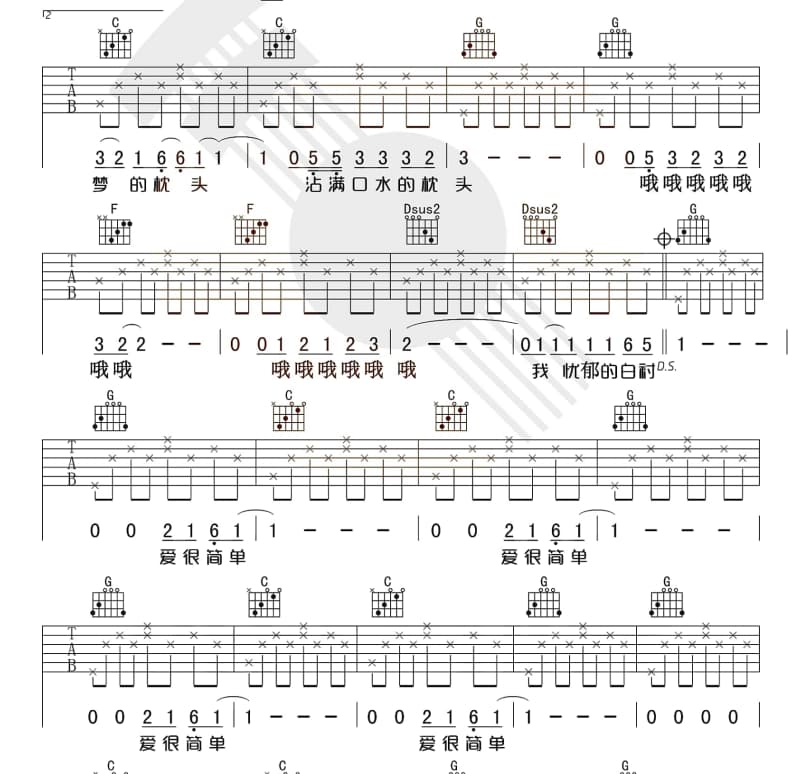《Ah Oh》吉他谱_陈凯彤