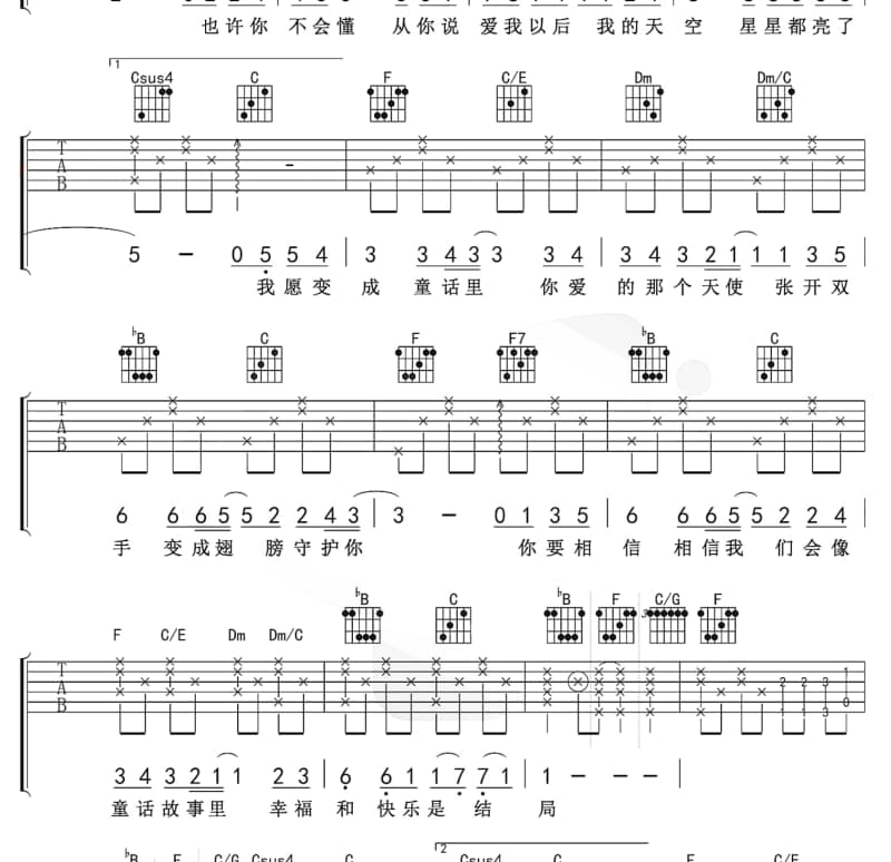 《一个指头》吉他谱_谢天笑