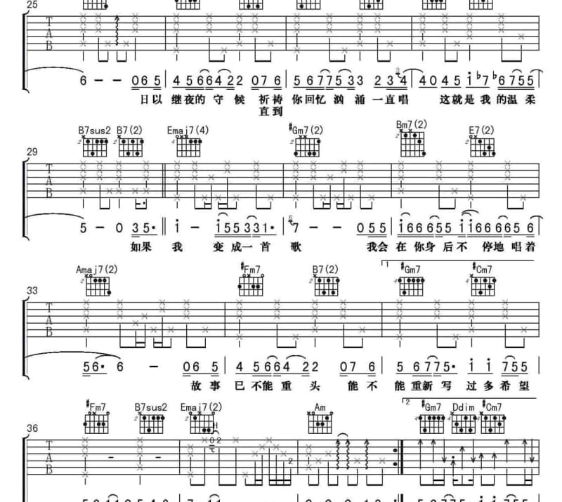 《心想事成歌舞厅》吉他谱_宿羽阳