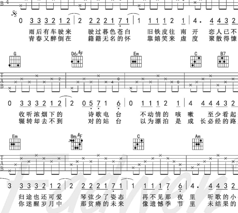 《千年枫桥》吉他谱_徐方