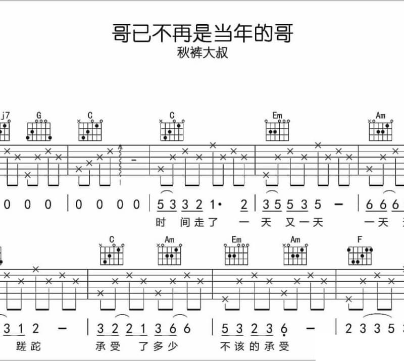 《把悲伤留给自己》吉他谱_许鹤缤