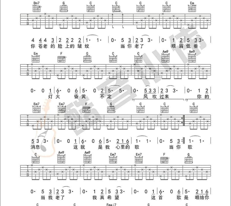 《只字不提》吉他谱_许钧
