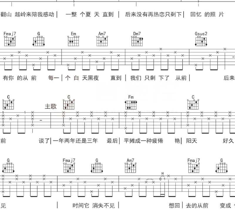 《故乡许巍》吉他谱_许巍