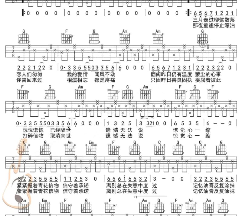 《老婆别离开我》吉他谱_杨程凯
