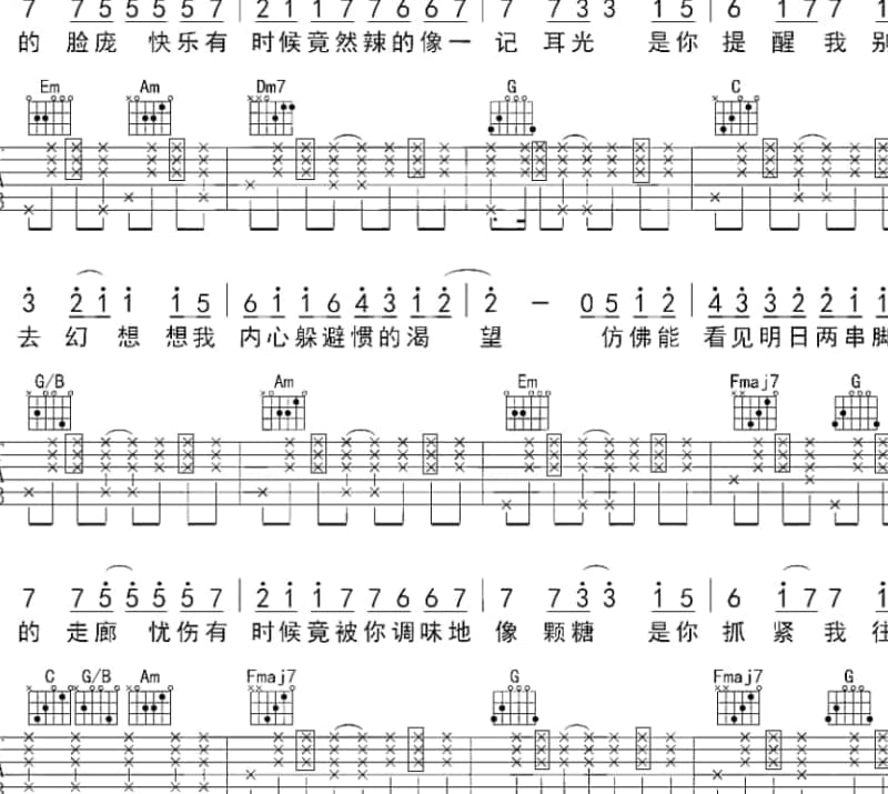 《今生今世在一起》吉他谱_杨海彪