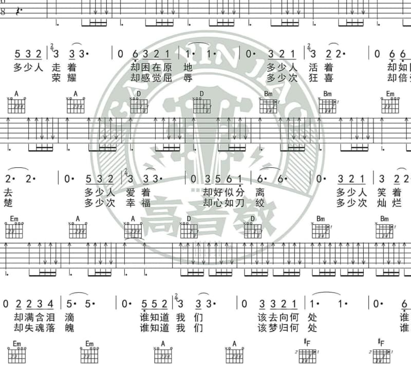 《三套车》吉他谱_杨洪基
