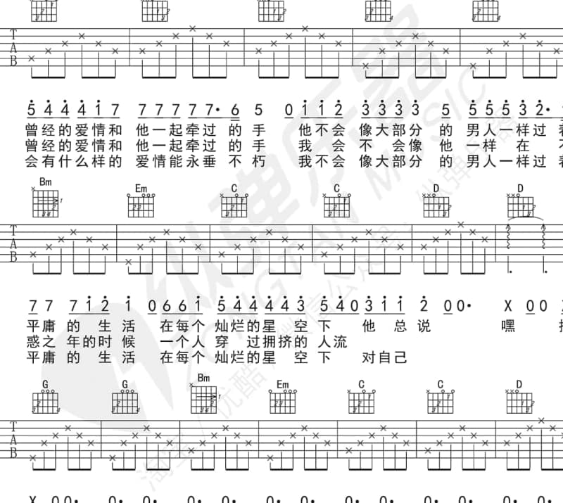 《九天开出一成都》吉他谱_杨克强
