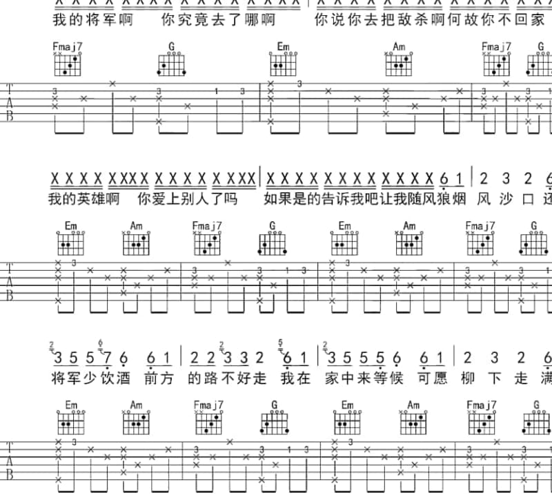《Lady》吉他谱_杨坤