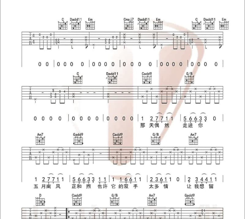 《答案》吉他谱_杨坤