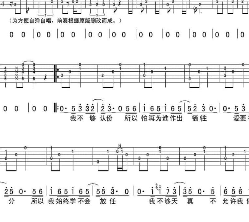 《花衬衫》吉他谱_杨坤