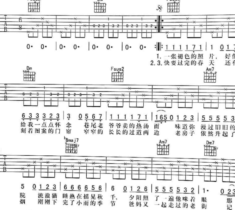 《你的漩涡》吉他谱_陈鹏