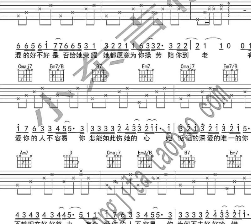 《在希望的田野上》吉他谱_杨朗朗