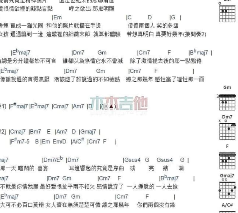 《偏方》吉他谱_杨清明