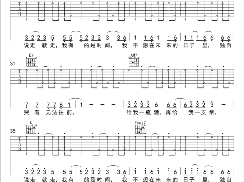 《其实你不懂我的心》吉他谱_解晓东