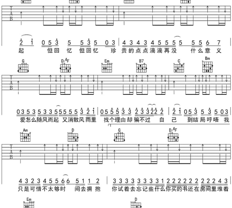《再见我的2008》吉他谱_杨天宁