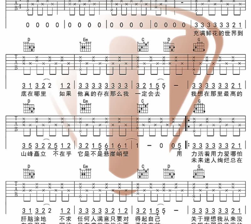 《多想今生拥有你》吉他谱_姚歌飞翔