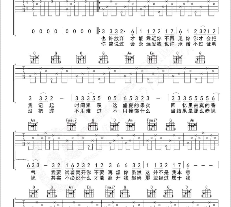 《南风曲》吉他谱_要不要买菜