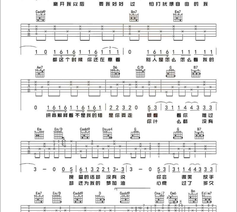 《爱情没有对与错》吉他谱_野猫