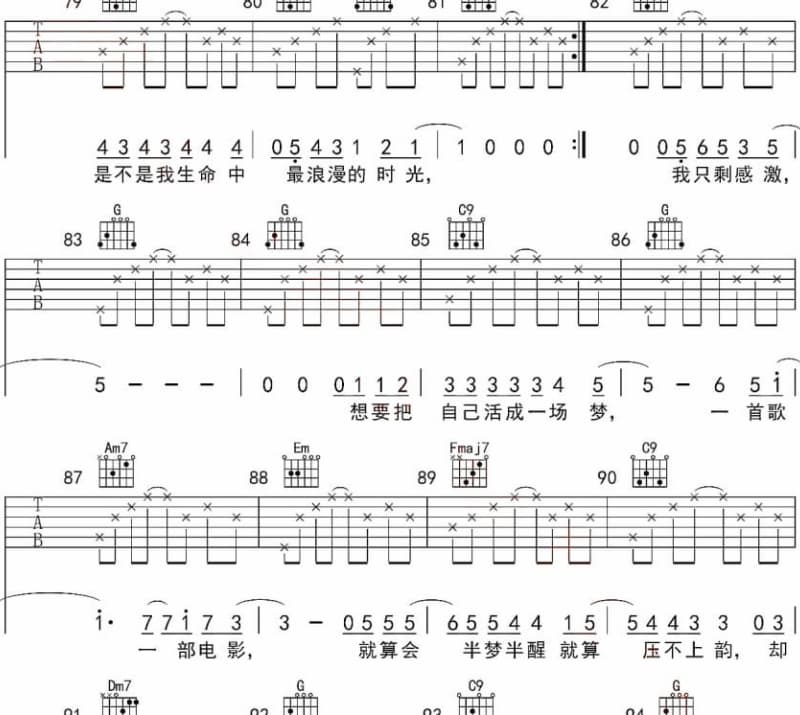 《怀念外公》吉他谱_音月