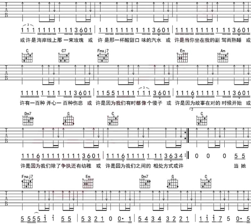 《爱过的你还在我心里》吉他谱_尹熙水