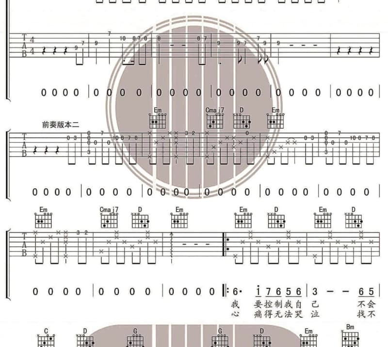 《无路可逃》吉他谱_由鹏鹏
