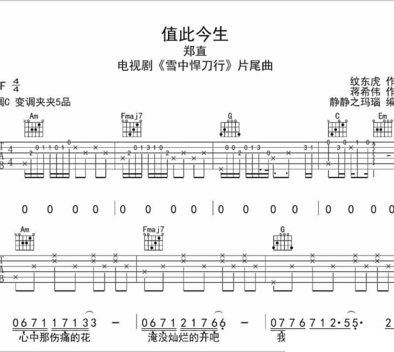 《伤的起》吉他谱_宇海文