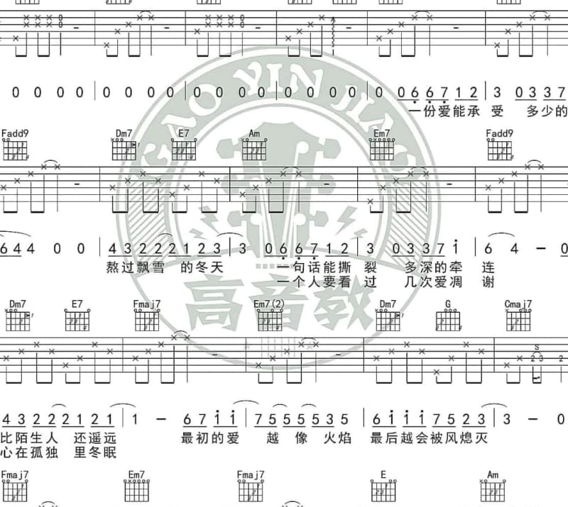 《只要你过得比我好》吉他谱_雨宗林