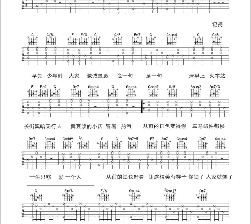《我像一朵雪花天上来》吉他谱_郁钧剑