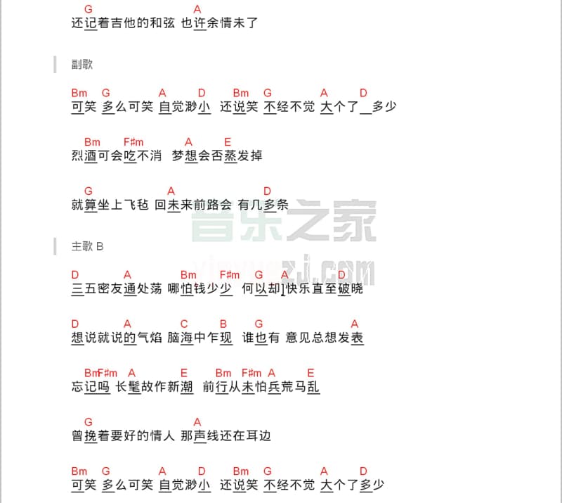 《卑微》吉他谱_袁攀