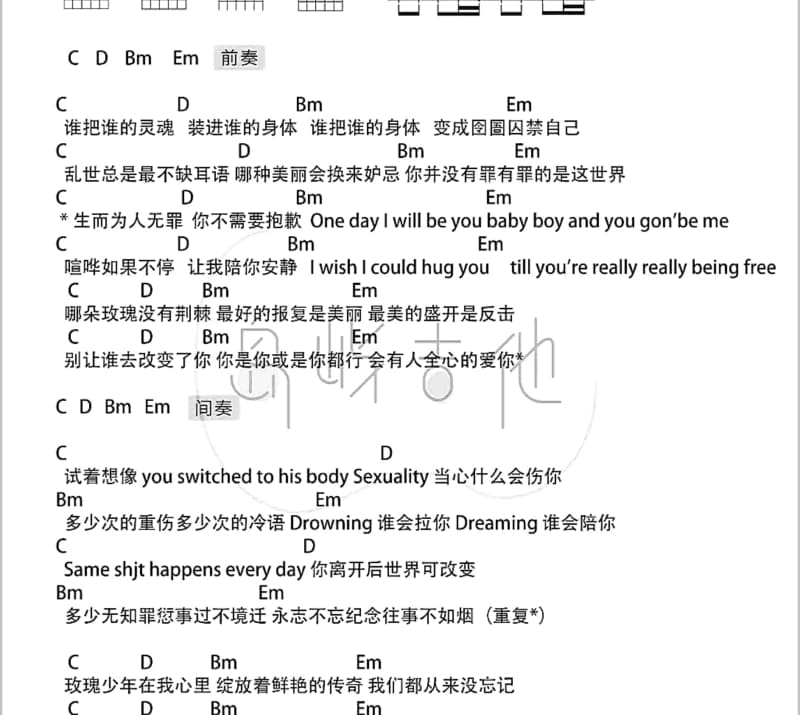 《欢歌笑语》吉他谱_袁忠山
