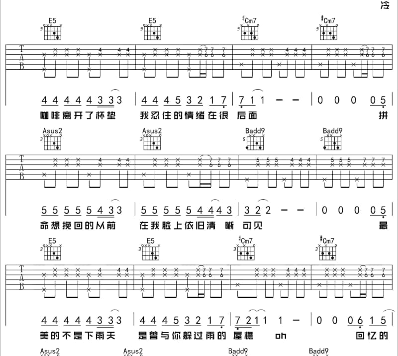 《惜别的海岸》吉他谱_岳云鹏