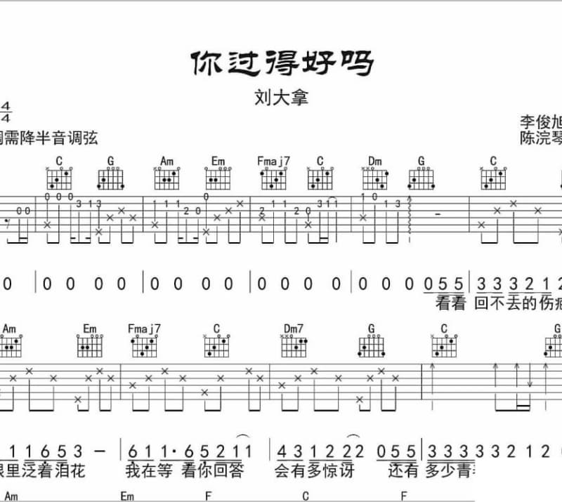 《情系今生》吉他谱_陈卫东