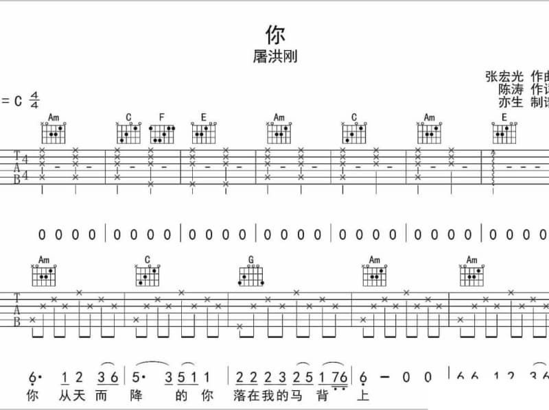 《宽容》吉他谱_金泽