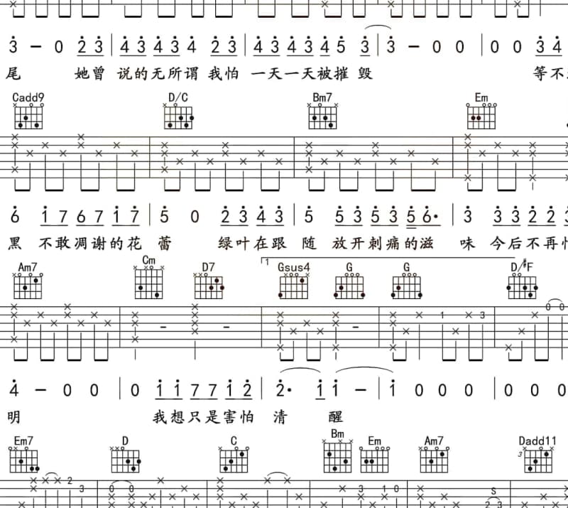 《别在转身的时候说爱我》吉他谱_张驰